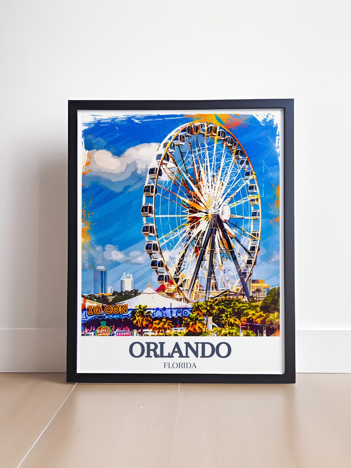 Orlando Florida Orlando Eye Ferris Wheel Icon Park Blue Sky Poster - Image 4