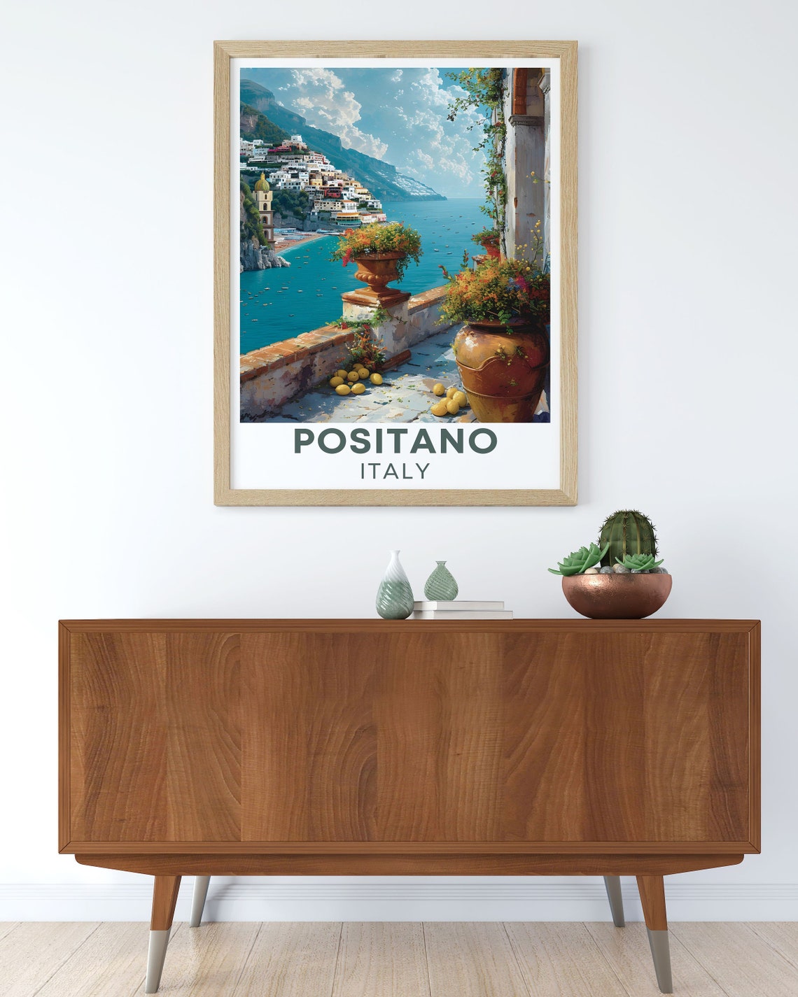 Positano Cliffside Village Viewed from a Lemon Terrace Poster - Image 3