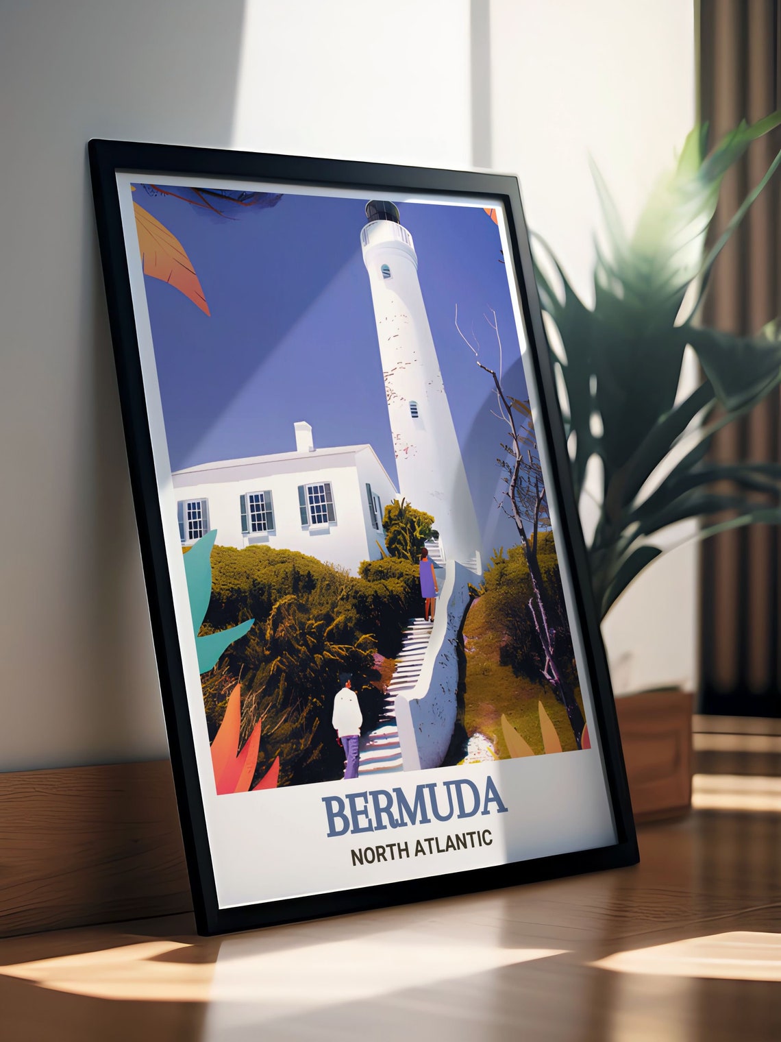 Bermuda Gibbs Hill Lighthouse White Tower And Staircase Poster - Image 2