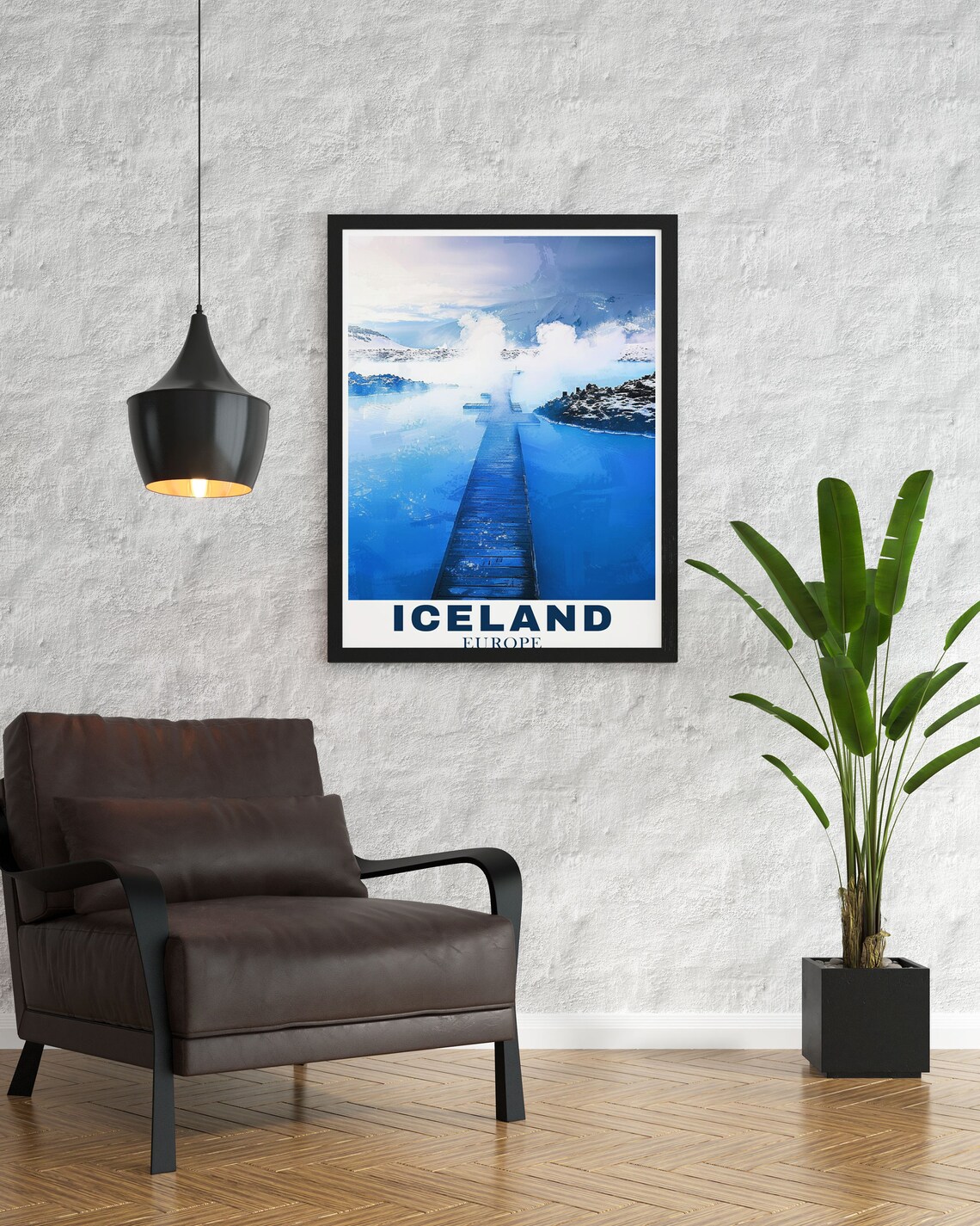 Blue Lagoon Steaming Pools Wooden Walkway Iceland Europe Travel Poster - Image 3