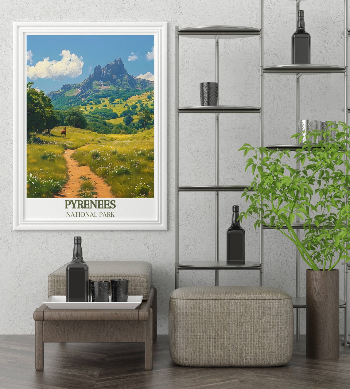 Pyrenees National Park Alpine Meadow Trail Wildflower Peak View Poster - Image 2
