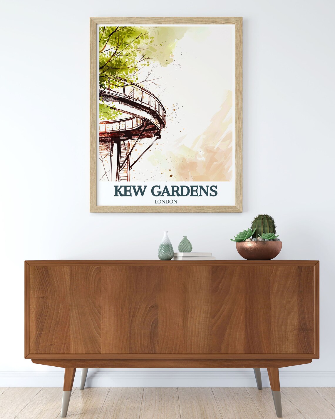Kew Gardens Treetop Walkway Watercolor Sketch Style Art Poster - Image 3