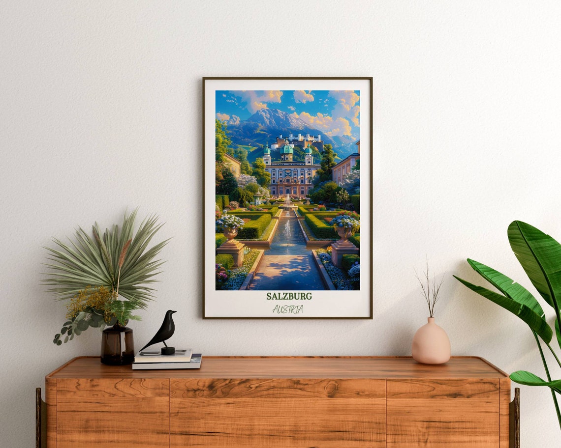 Salzburg Print Salzburg Home Dcor Mirabell Palace And Gardens Wall Art For Travel Enthusiast Salzburg Austria Poster - Image 2