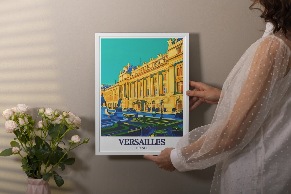 Versailles France Golden Palace Facade And Formal Gardens Poster - Image 2