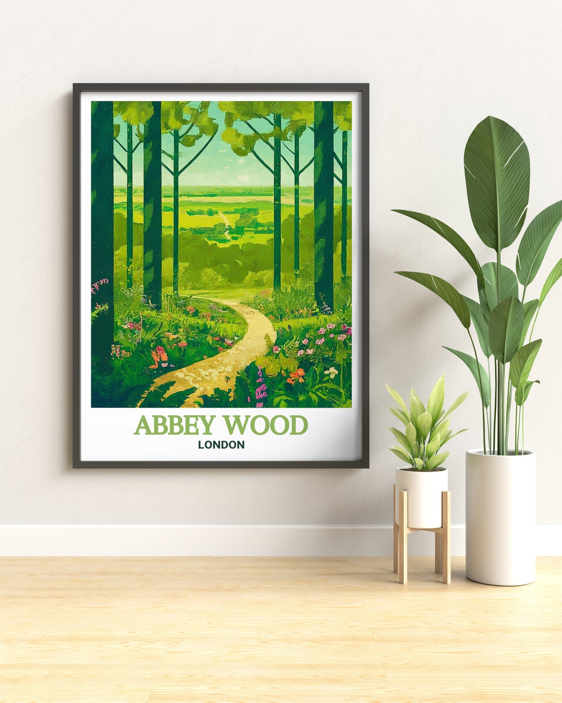 Abbey Wood London Forest Trail Wildflowers Winding Path Poster - Image 3