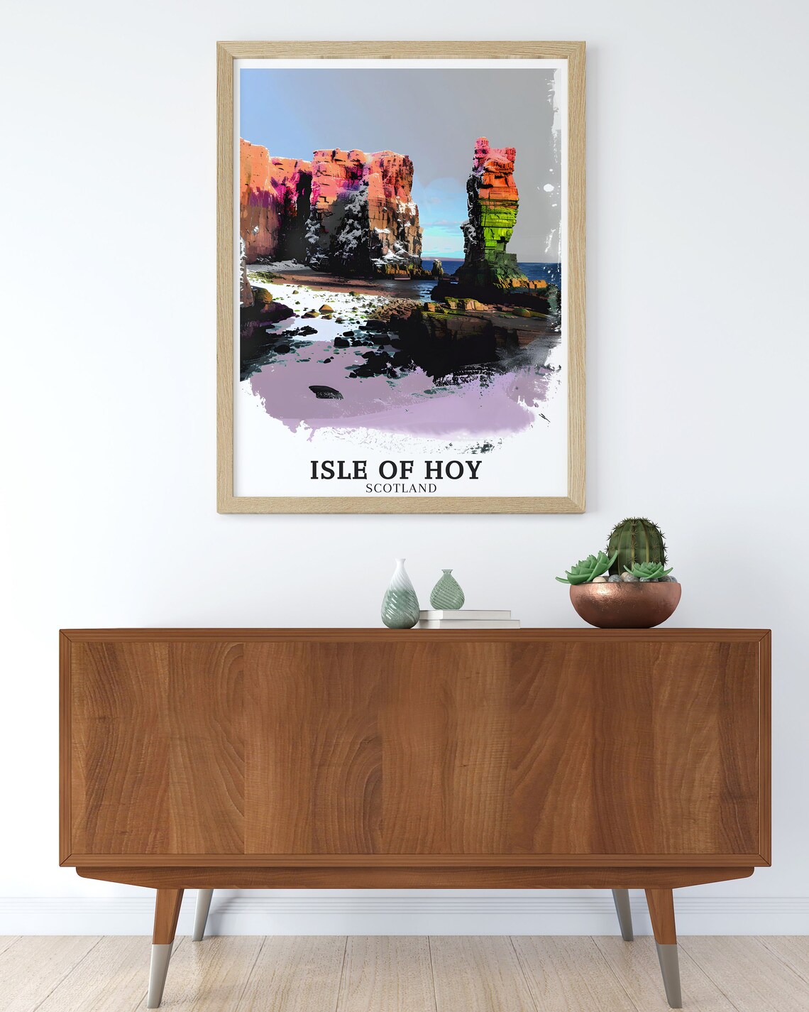 Isle of Hoy Scotland Old Man of Hoy Pop Art Color Travel Poster - Image 2