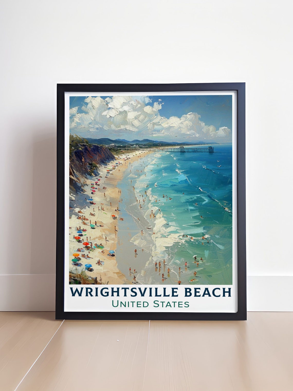 Wrightsville Beach North Carolina Crowded Summer Surf Poster - Image 4