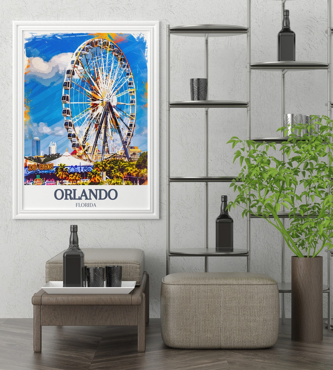 Orlando Florida Orlando Eye Ferris Wheel Icon Park Blue Sky Poster - Image 3