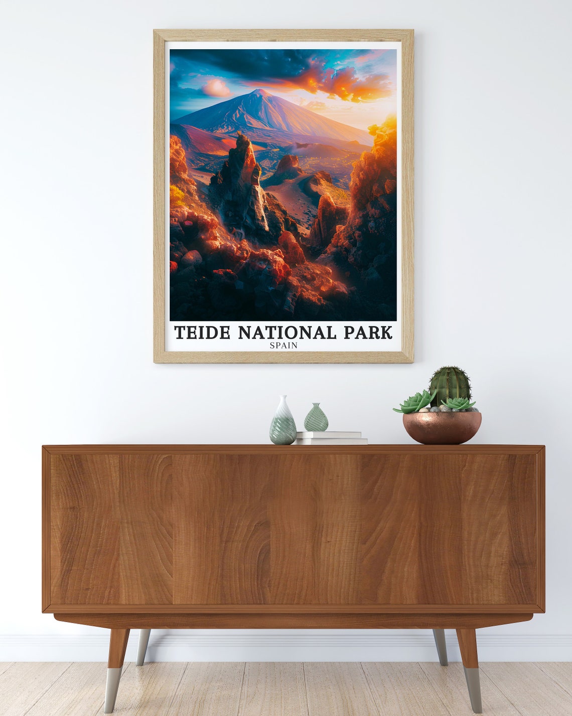 Teide National Park Spain Volcano Rock Spires Sunset Glow Poster - Image 2