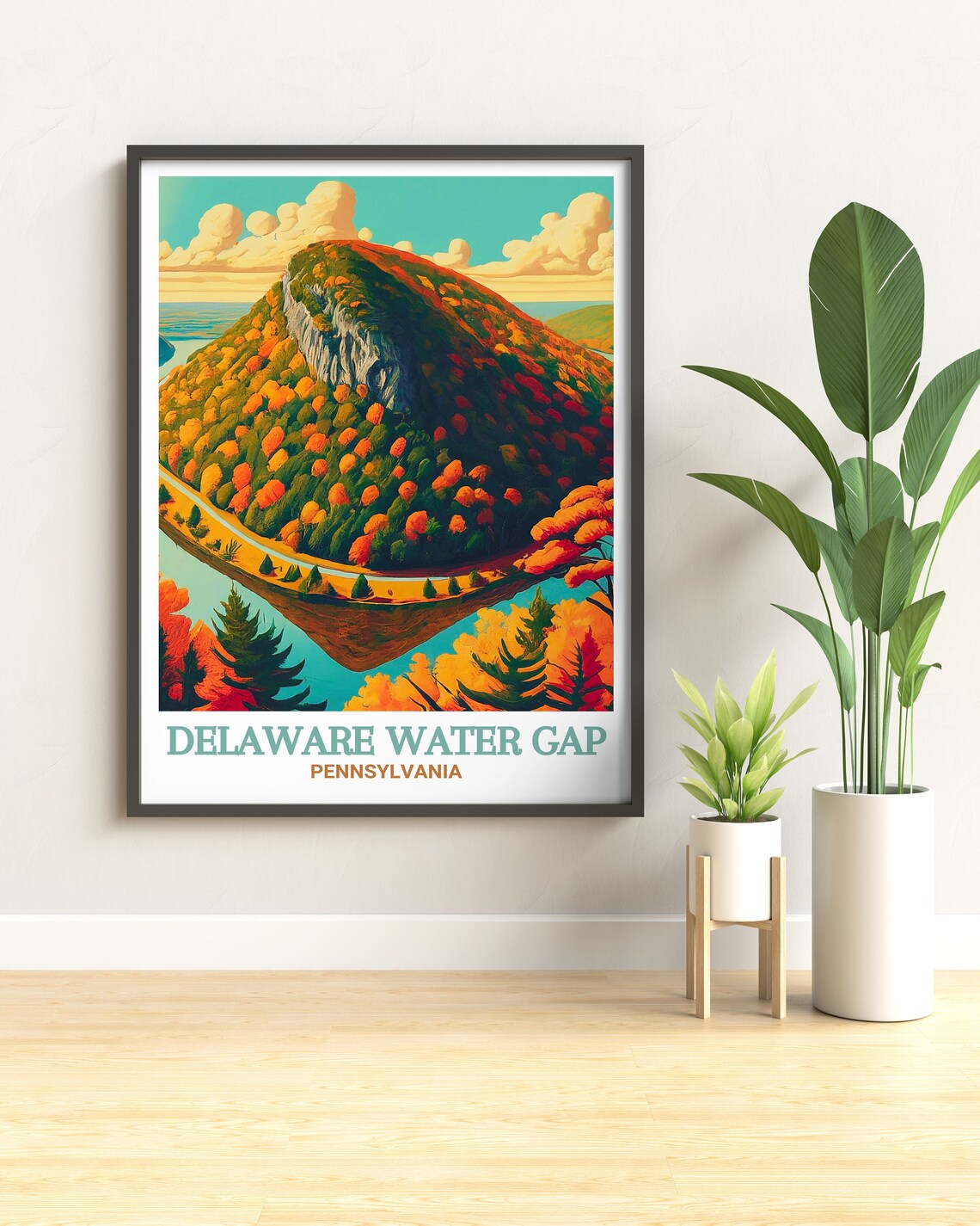 Mount Tammany In Peak Fall Foliage At Delaware Water Gap Poster - Image 2