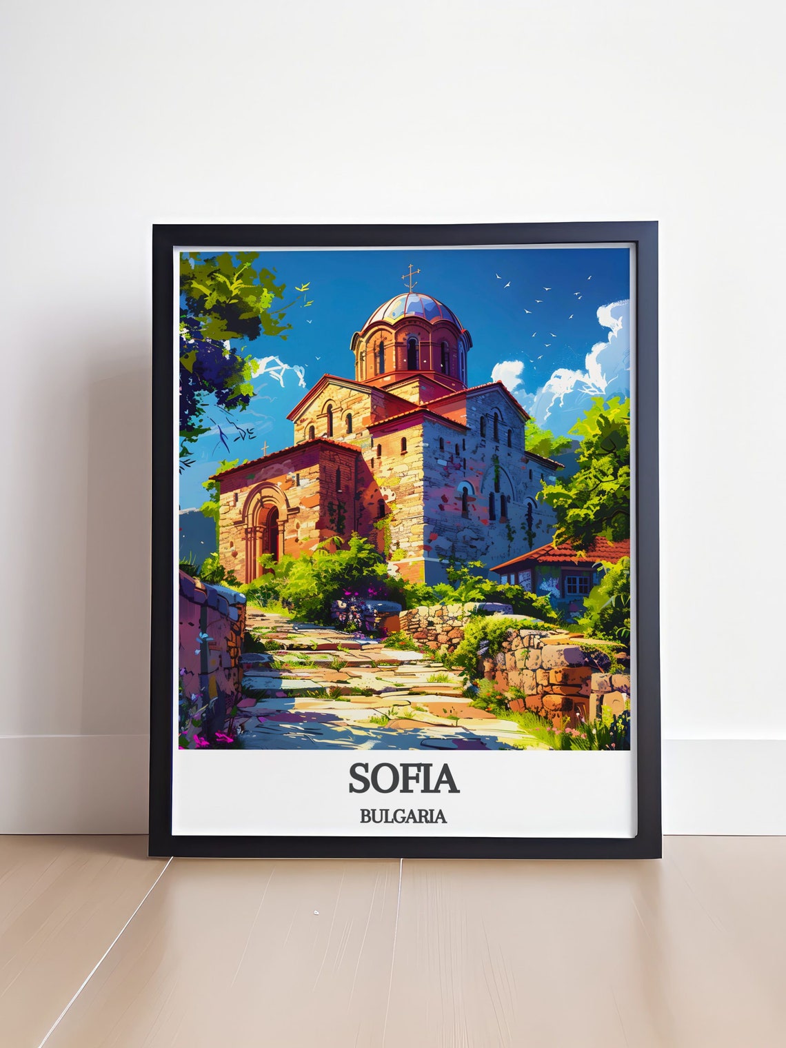 Sofia Bulgaria Historic Stone Dome Church Poster Balkan Travel Art - Image 4