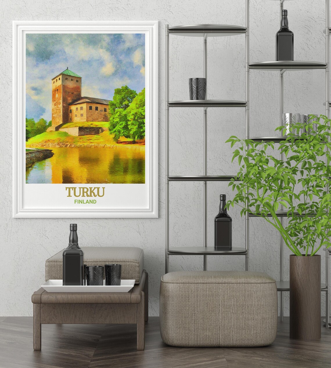 Turku Castle Finland Riverside Watercolor Castle View Travel Poster - Image 3