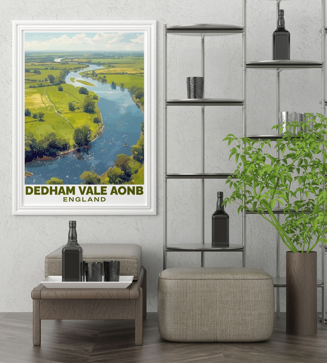 Dedham Vale Aerial River View Constable Country England Poster - Image 2