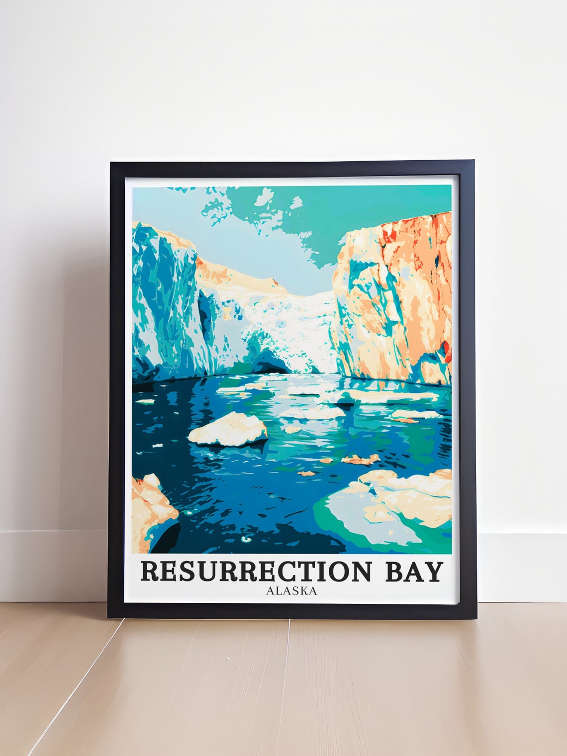 Resurrection Bay Glacier Lagoon Ice Passage Alaska Travel Poster - Image 4