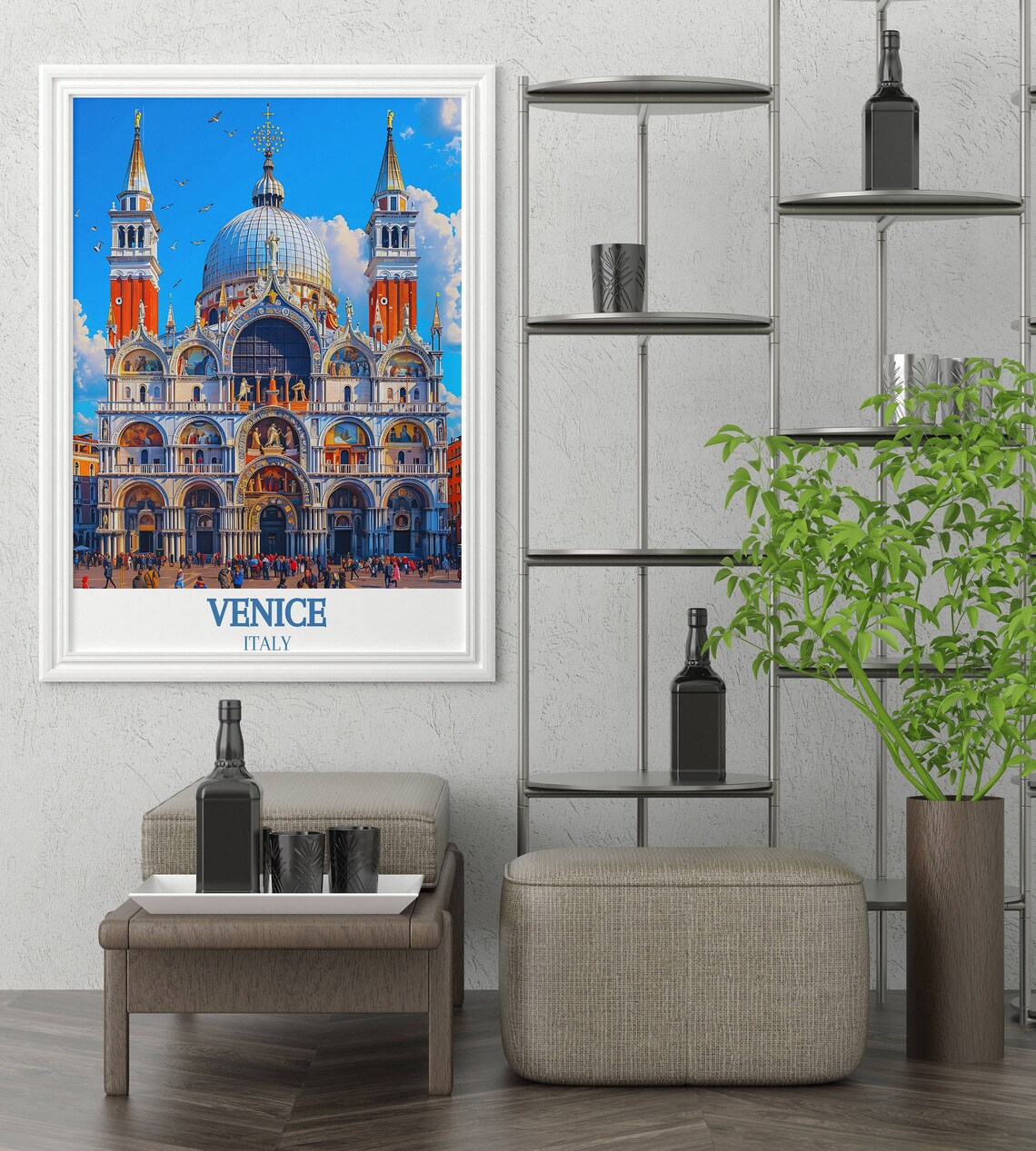 Venice Italy St Marks Basilica Grand Canal Scenic Travel Poster - Image 3