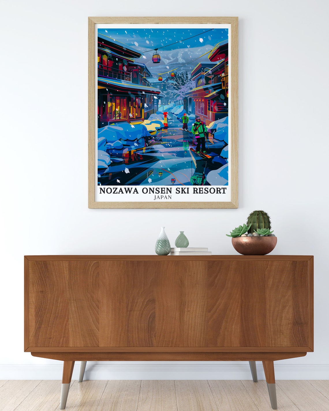 Nozawa Onsen Ski Resort Travel Posters Ryokans In Nozawa Onsen Travel Prints Japanese Winter Travel Wall Art Collection - Image 3