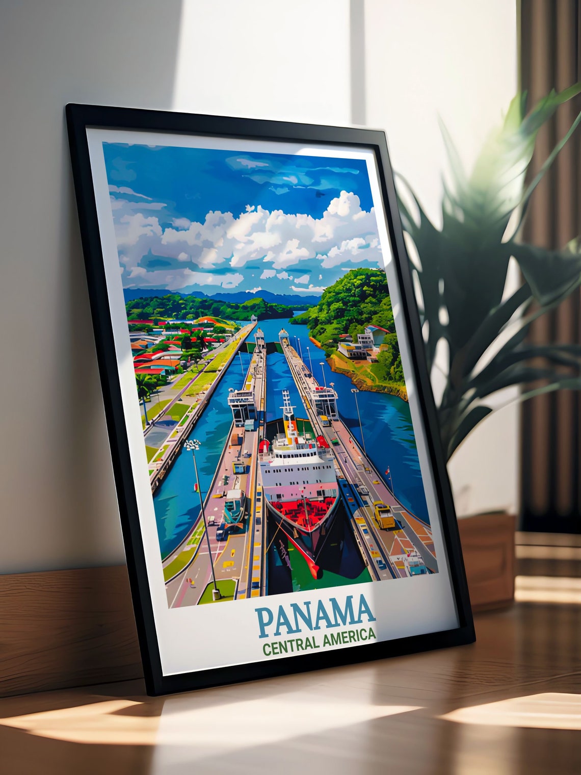 Panama Canal Ship Passing Through The Miraflores Locks Poster - Image 3