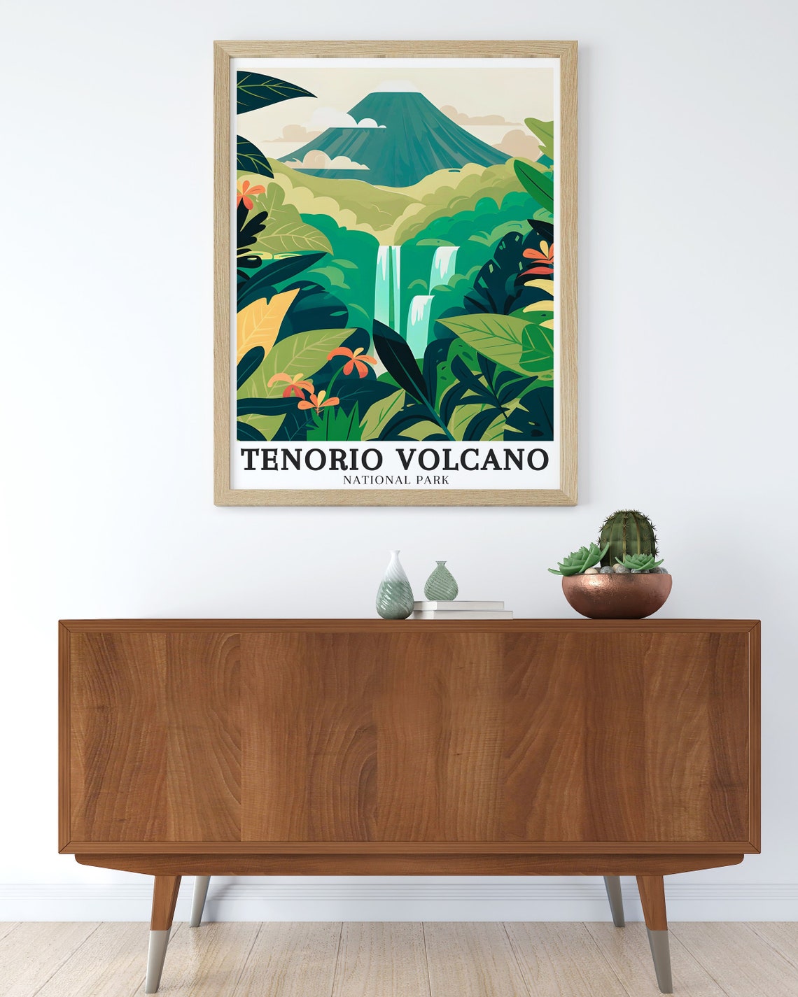 Tenorio Volcano National Park Jungle Waterfalls Leafy View Poster - Image 3
