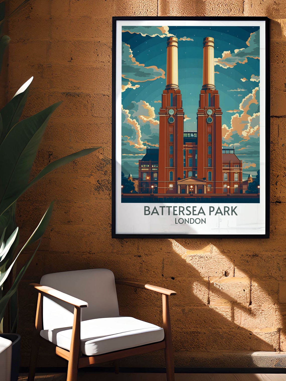 Battersea Park London Travel Poster Battersea Power Station Art Battersea Power Station Poster Battersea Power Station Decor Print - Image 3