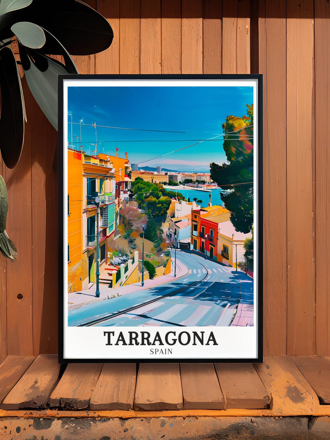 Tarragona Spain Harbor Overlook Old Town Street Scene Poster - Image 4
