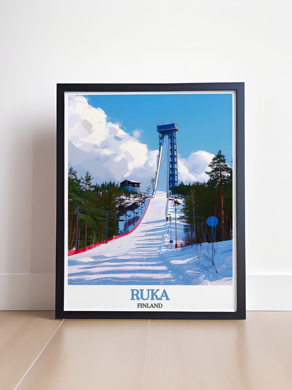 Ruka Finland Wall Art Ruka Ski Jump Travel Poster Ruka Ski Jump Print Ruka Ski Jump Poster Finland Travel Print - Image 4