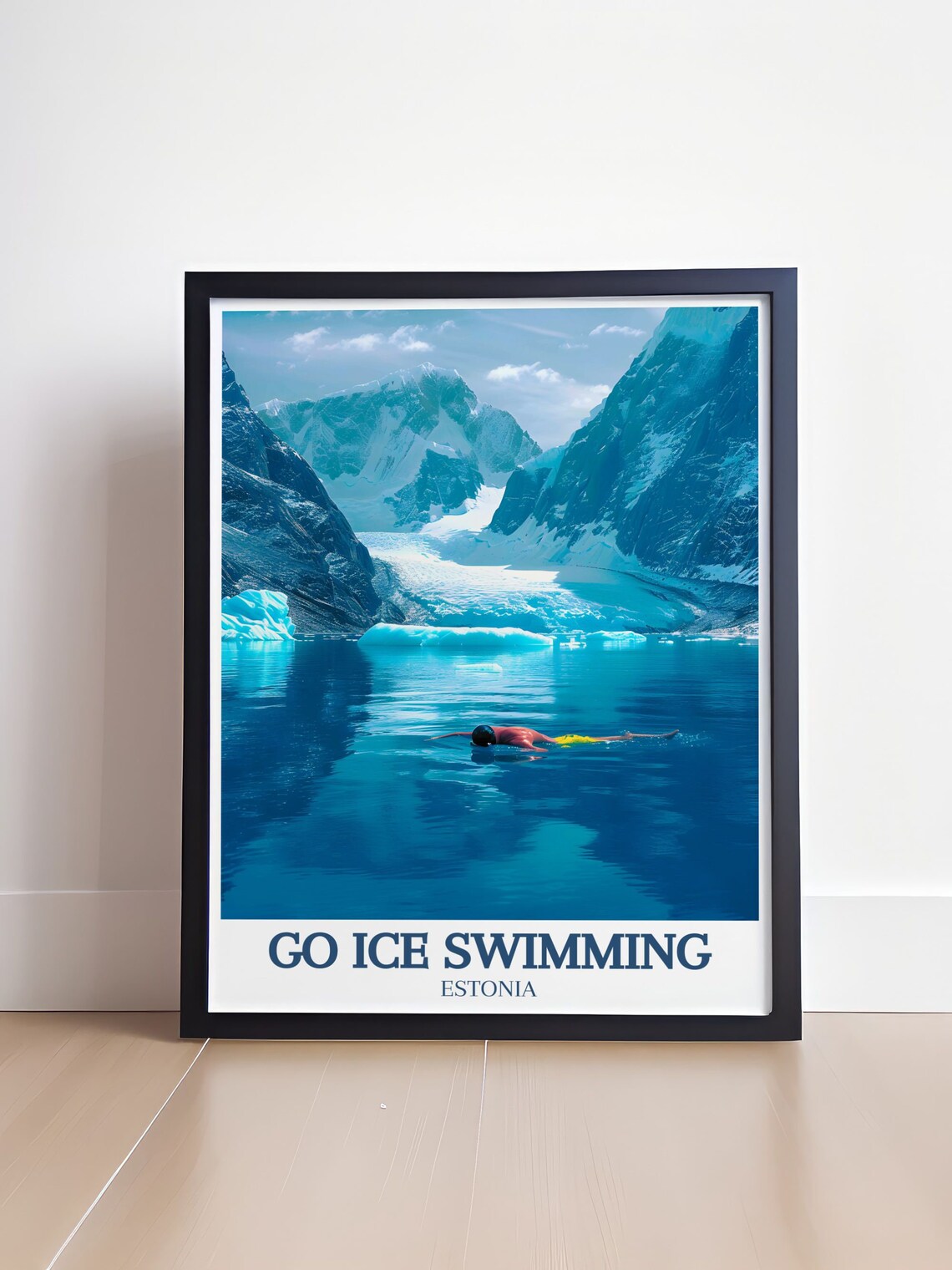 Go Ice Swimming Estonia Arctic Swim Among Icebergs and Glaciers Poster - Image 4