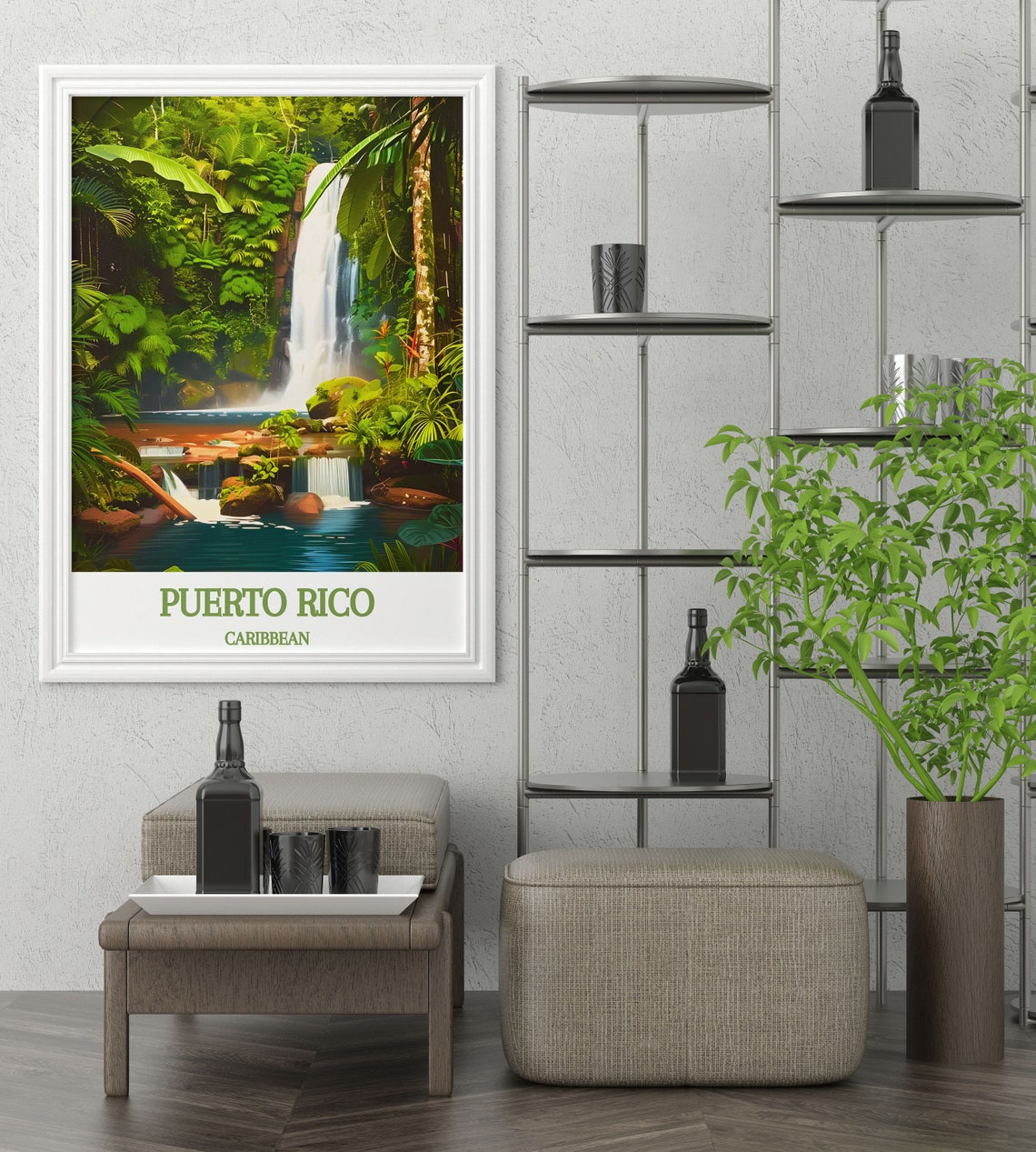 Puerto Rico Caribbean Rainforest Waterfall Jungle Falls Poster - Image 4
