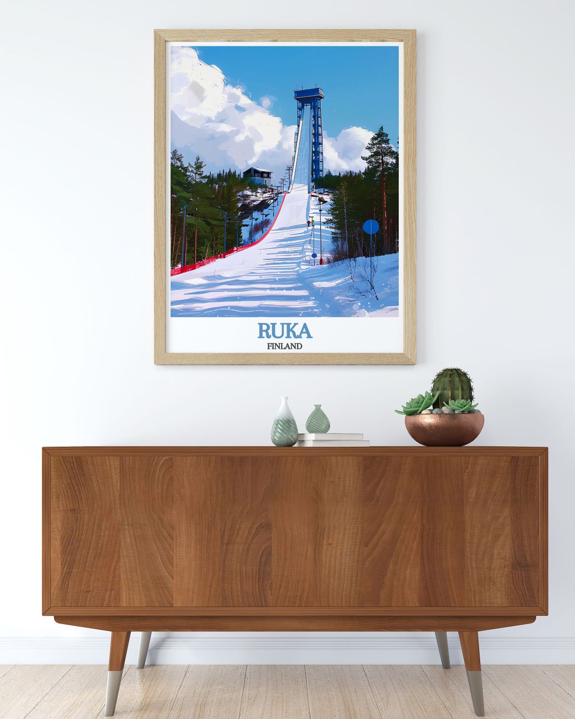 Ruka Finland Wall Art Ruka Ski Jump Travel Poster Ruka Ski Jump Print Ruka Ski Jump Poster Finland Travel Print - Image 3