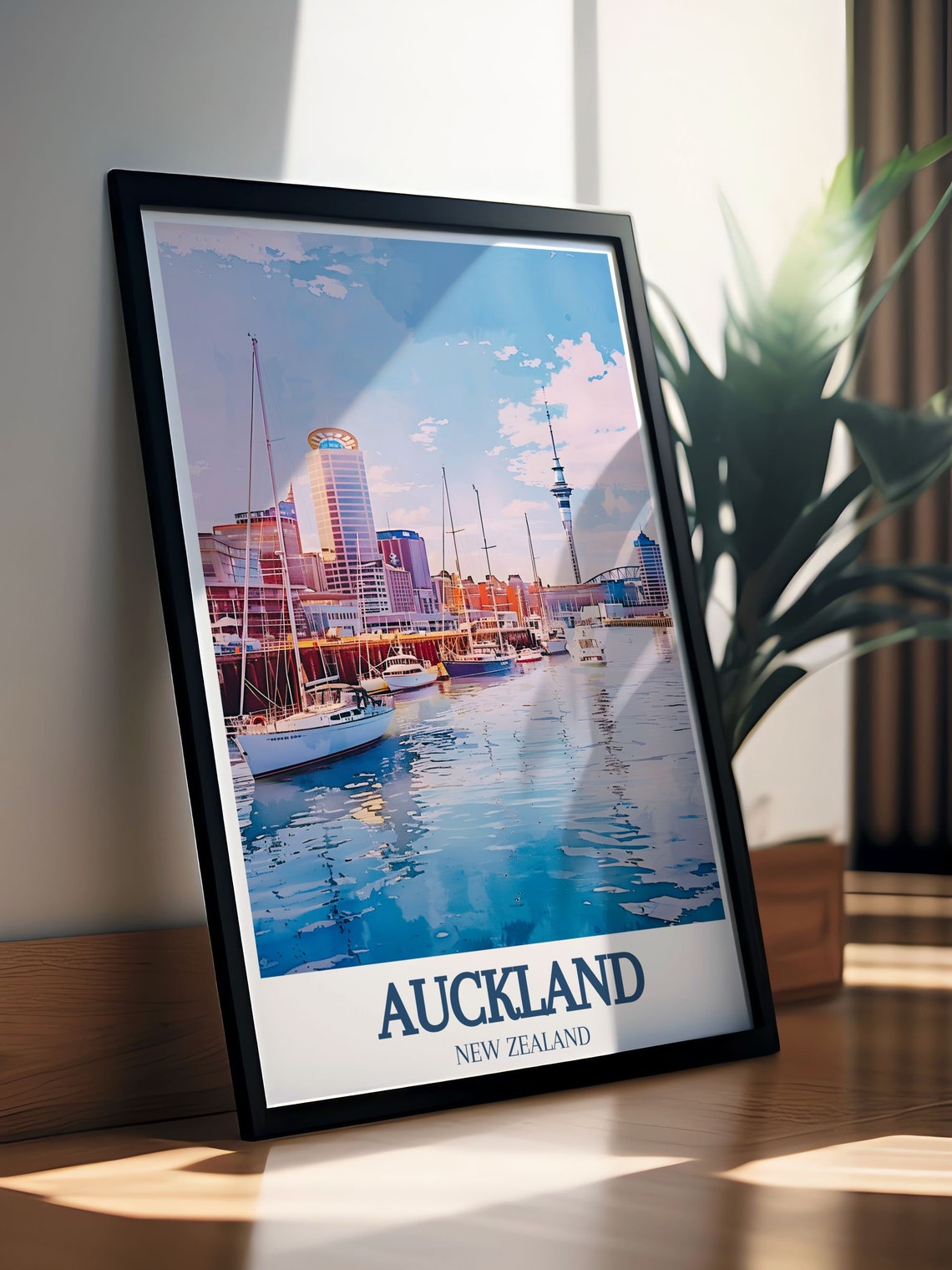 Auckland Art Print Viaduct Harbour Decor New Zealand Wall Art Auckland Gift Auckland Harbour Bridge Poster New Zealand Art Print - Image 2
