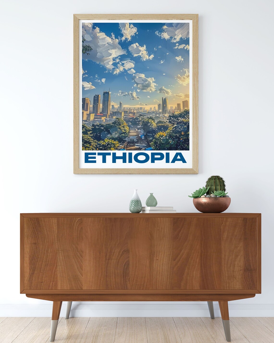 Ethiopia Addis Ababa City Skyline At Golden Hour Travel Poster - Image 2