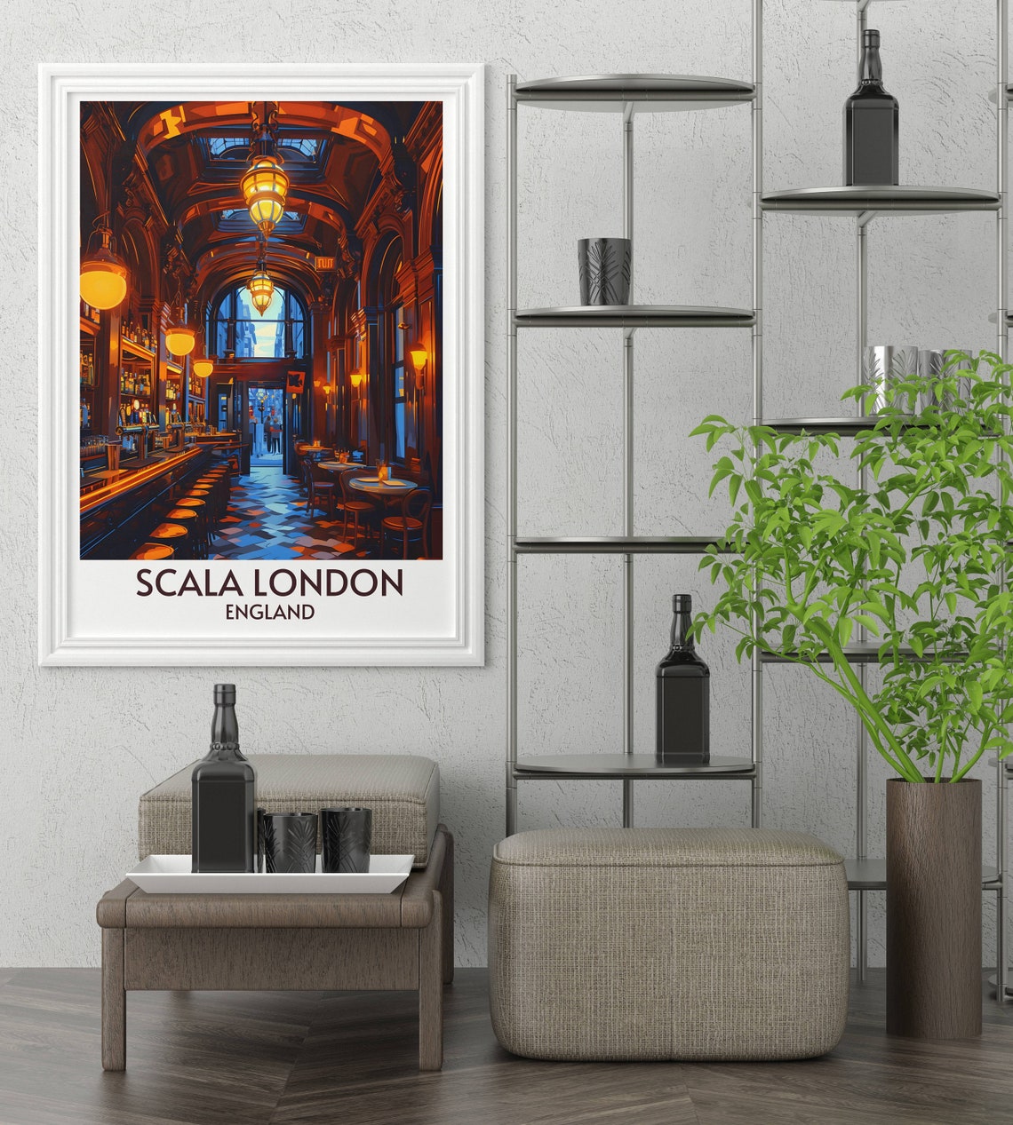 Scala London Kings Cross Warm Candlelit Bar Interior Artwork Poster - Image 3