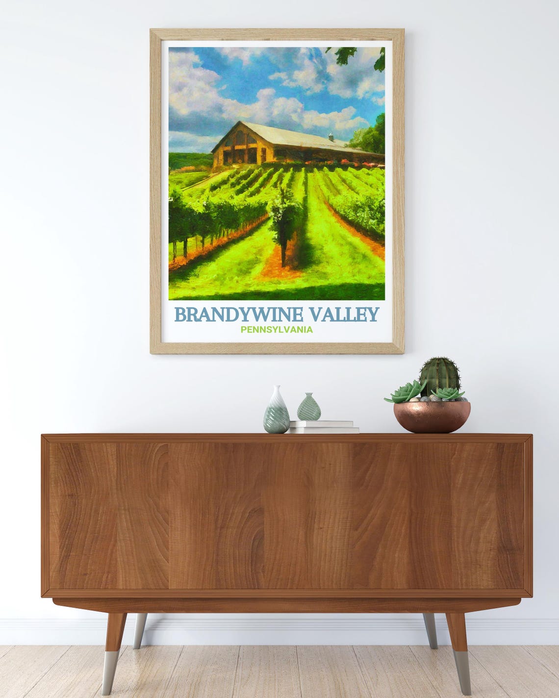 Brandywine Valley Pennsylvania Winery Countryside Green Hills Poster - Image 2