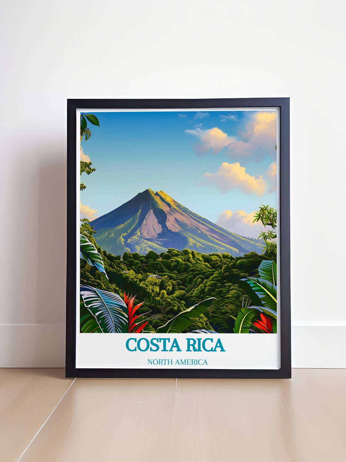 Costa Rica Arenal Volcano Lush Rainforest Sunrise Travel Poster - Image 4