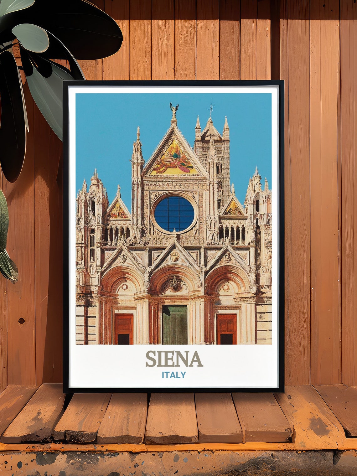 Siena Italy Cathedral Marble Facade Rose Window Gothic Poster - Image 2