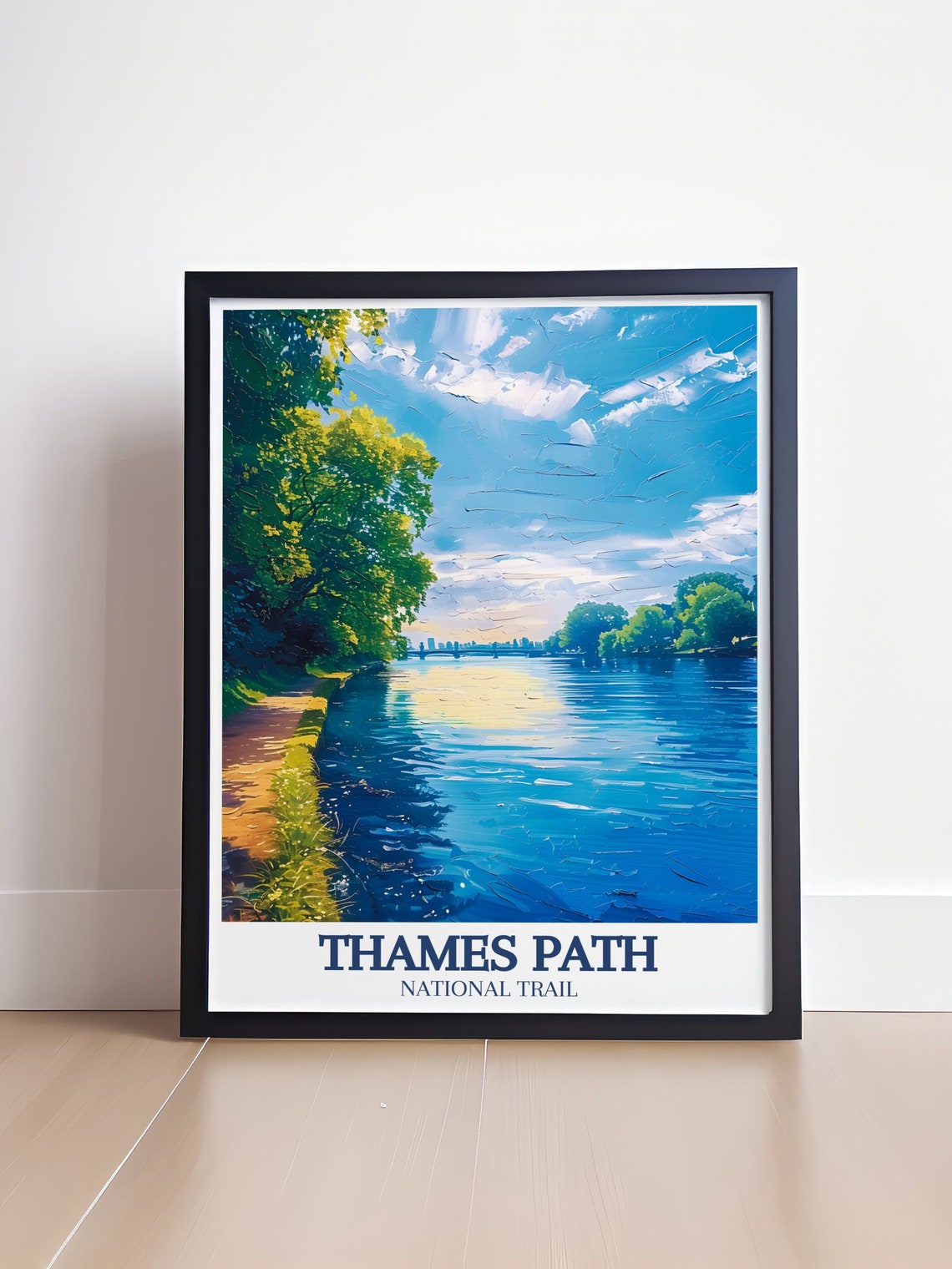 Thames Path England Morning River Light And Path Travel Poster - Image 4