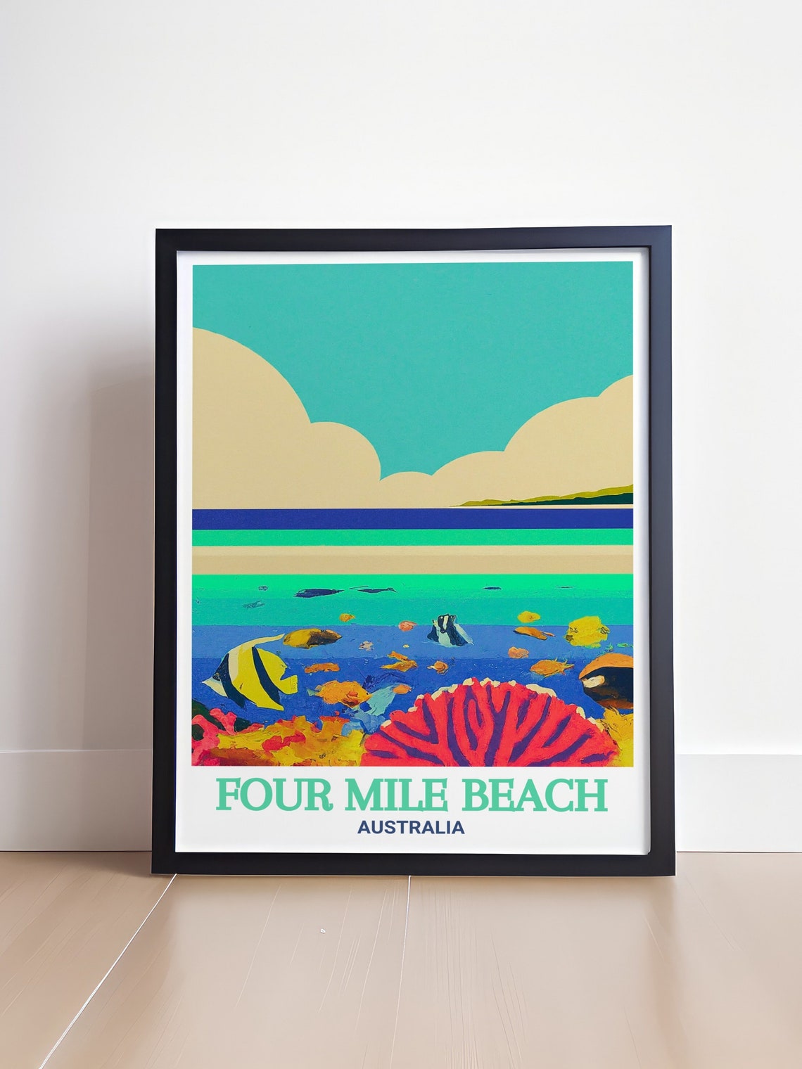 Four Mile Beach Australia Underwater Coral Reef Scene Travel Poster - Image 4