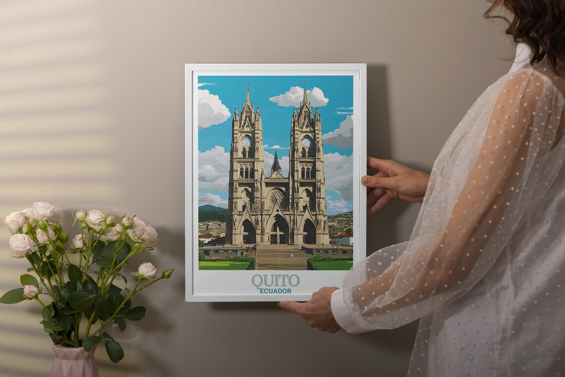 Quito Basilica Del Voto Nacional Gothic Twin Towers Ecuador Poster - Image 2