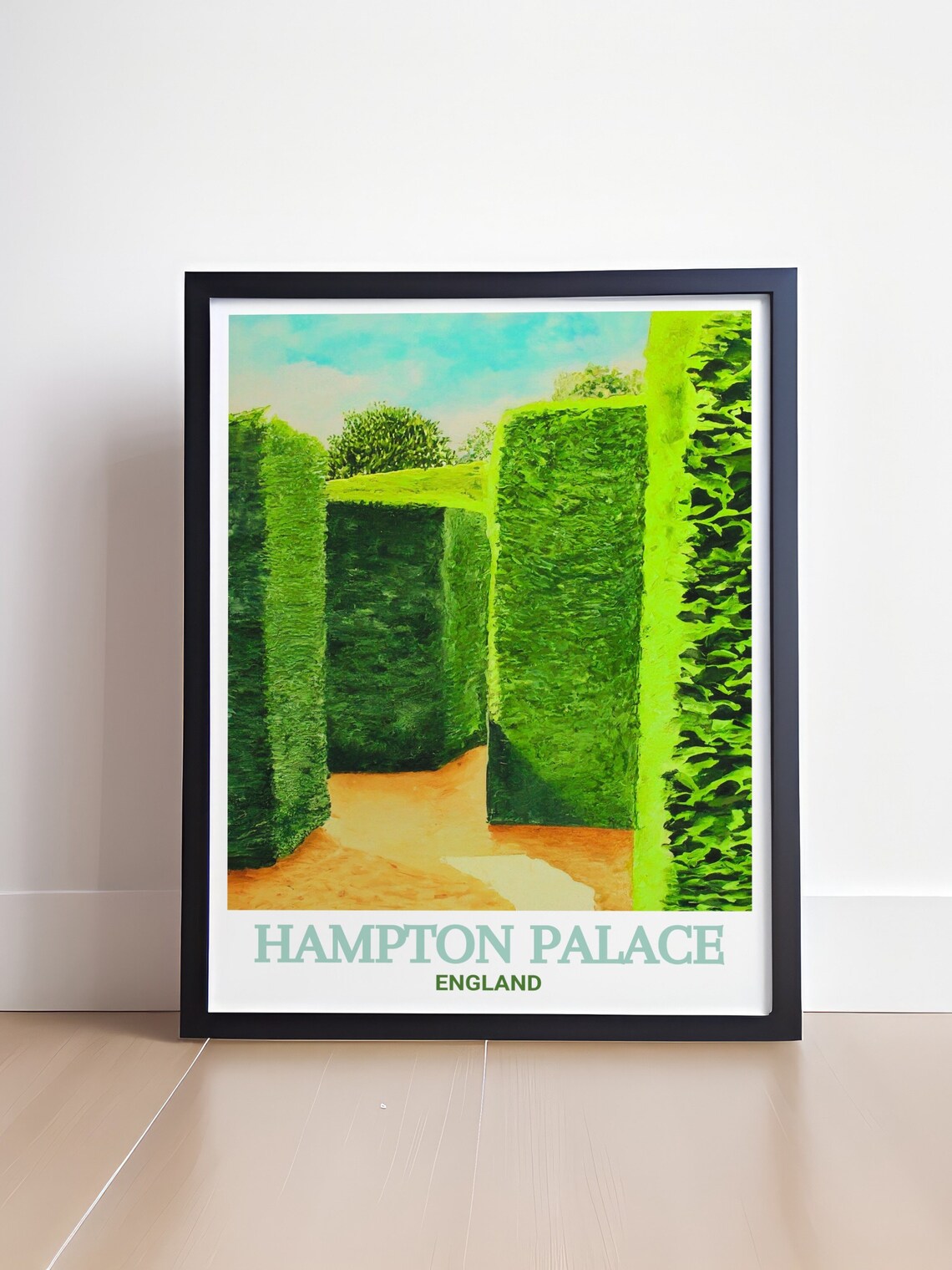 Hampton Palace England Hedge Maze Gardens Historic Travel Poster - Image 4