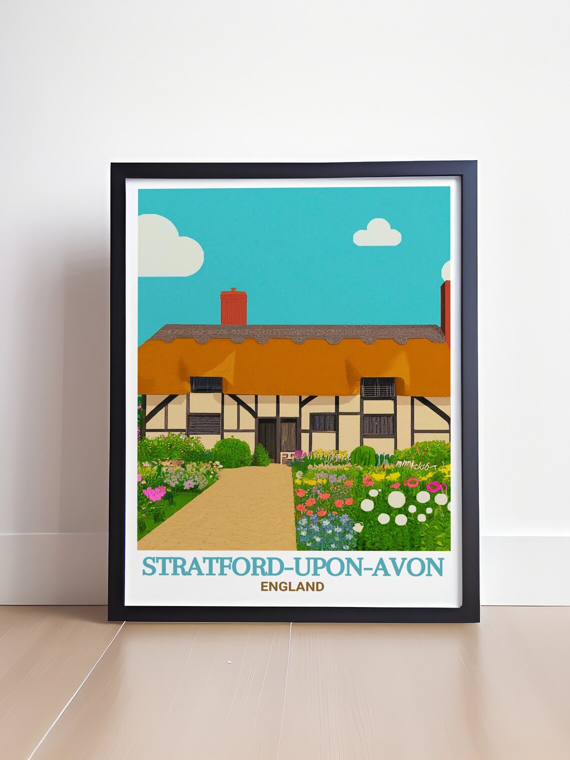 Stratford Upon Avon Anne Hathaways Cottage Garden Travel Poster - Image 4