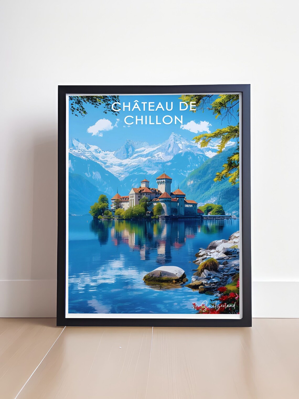 Chateau De Chillon Castle On Lake Geneva Shore Switzerland Poster - Image 4