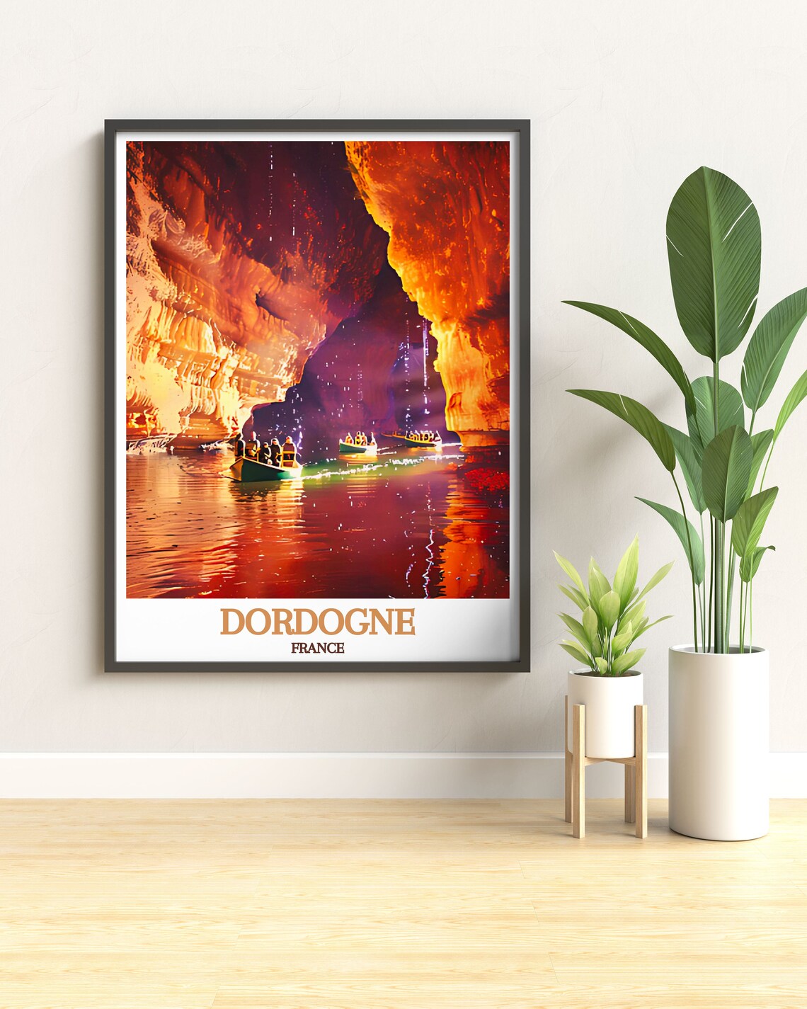 Dordogne France Underground Cave Boat Tour Travel Poster Art - Image 3