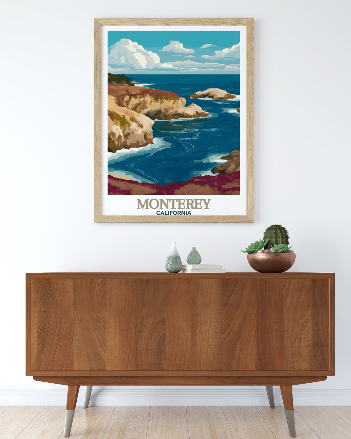 Monterey California Point Lobos Rocky Cliffs Coast Travel Poster - Image 2