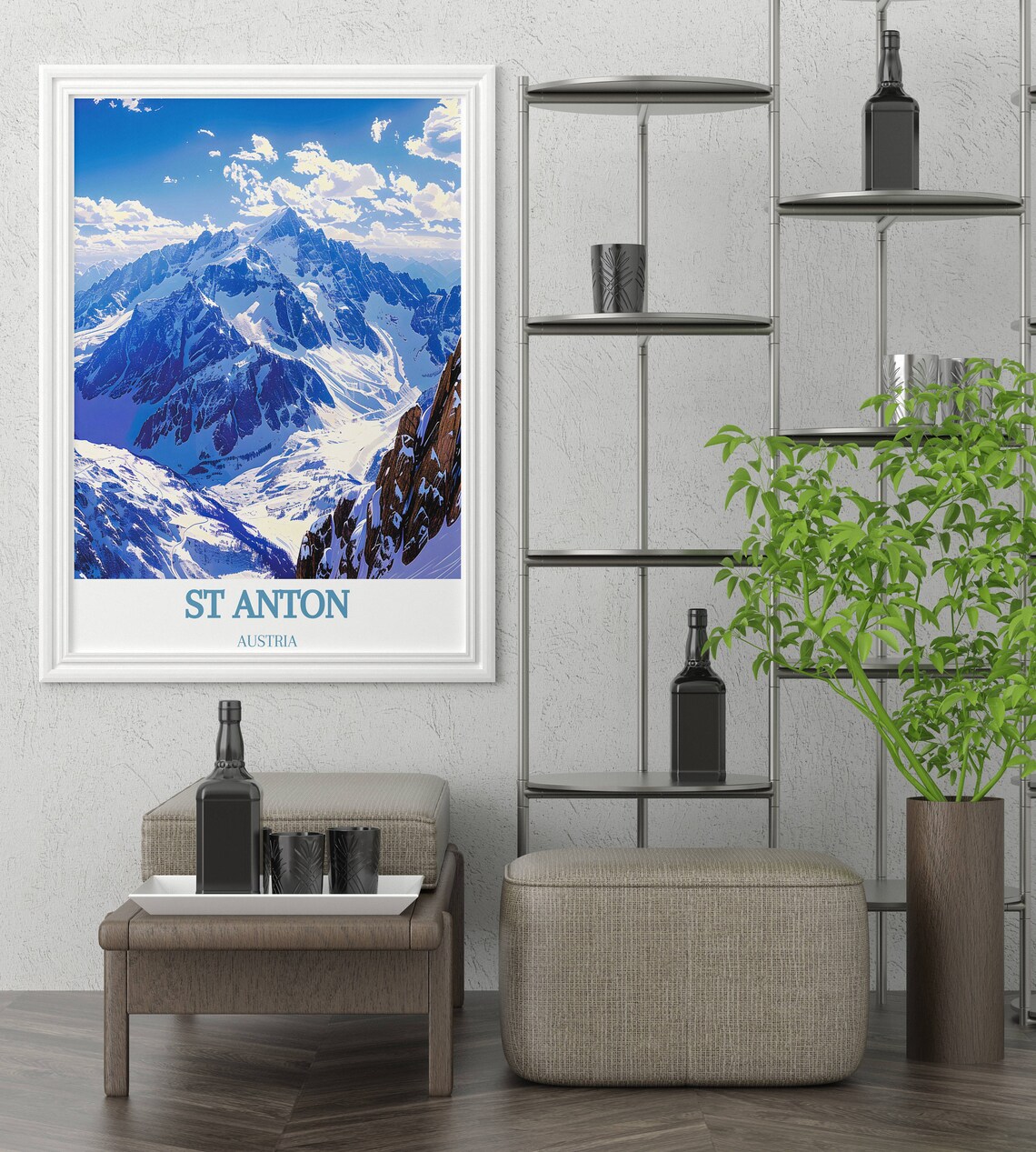 St Anton Austria Snowy Alpine Peaks and Glaciers Winter Poster - Image 2