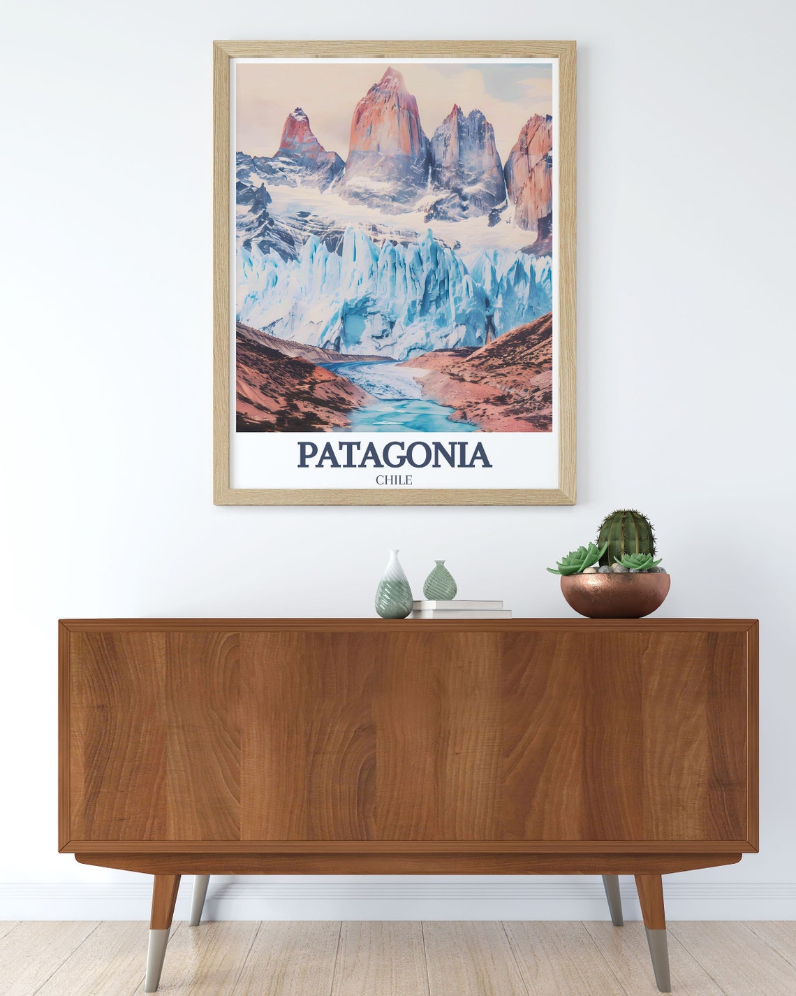 Patagonia Chile Towering Granite Peaks and Blue Glacier Poster - Image 2
