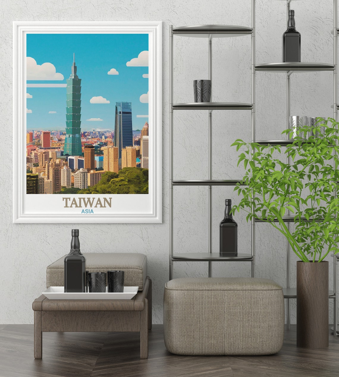 Taipei 101 Tower Grand Downtown Skyline Taiwan Asia Travel Poster - Image 3