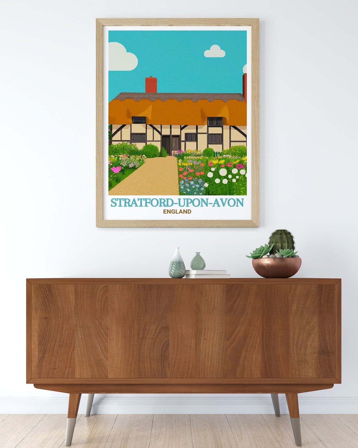 Stratford Upon Avon Anne Hathaways Cottage Garden Travel Poster - Image 2