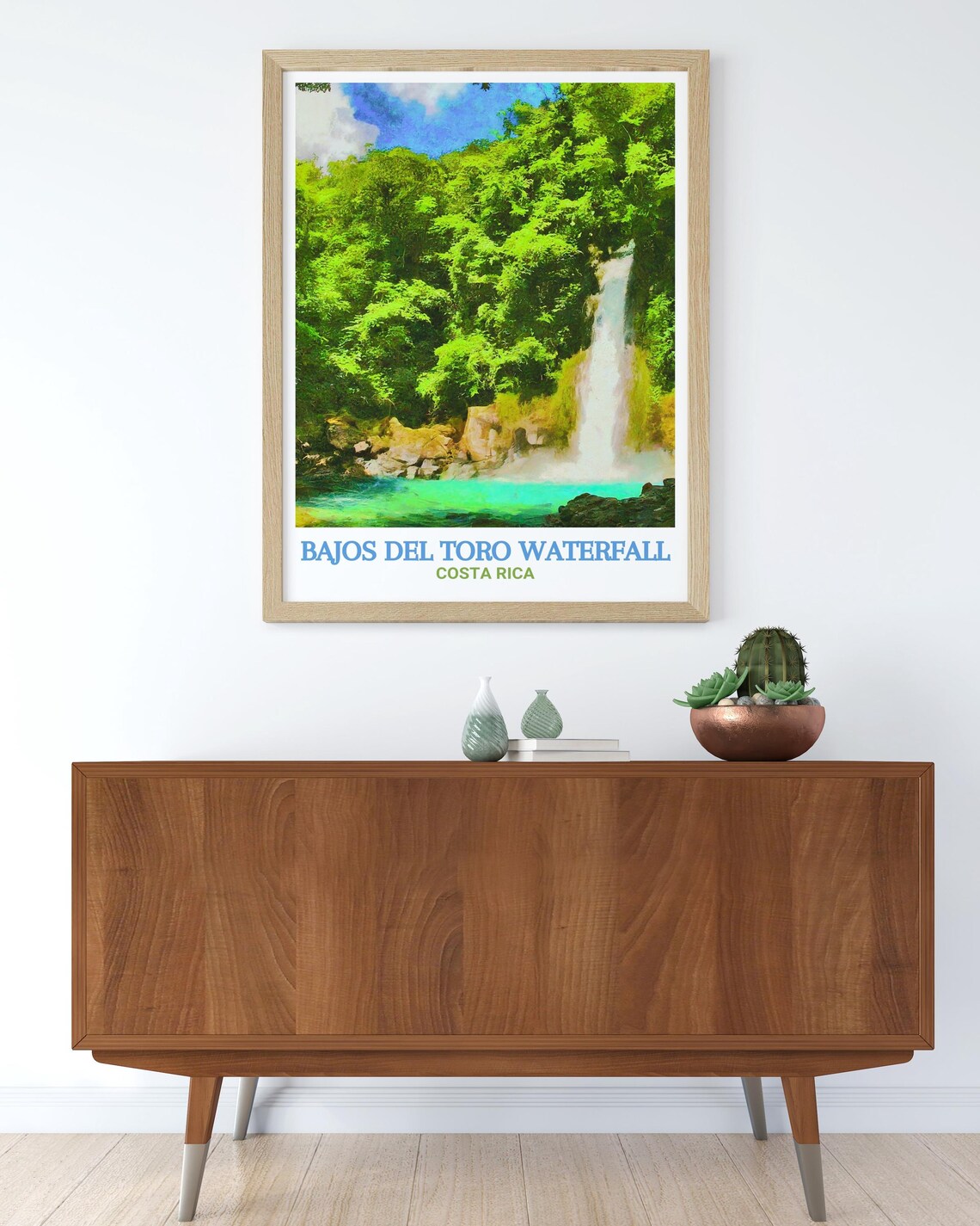 Bajos Del Toro Waterfall Costa Rica Jungle Cascade Travel Poster - Image 2
