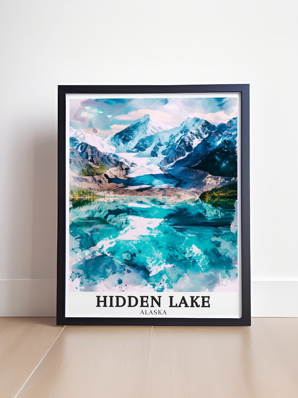 Hidden Lake Alaska Glacier Peaks Turquoise Mirror Lake Travel Poster - Image 4