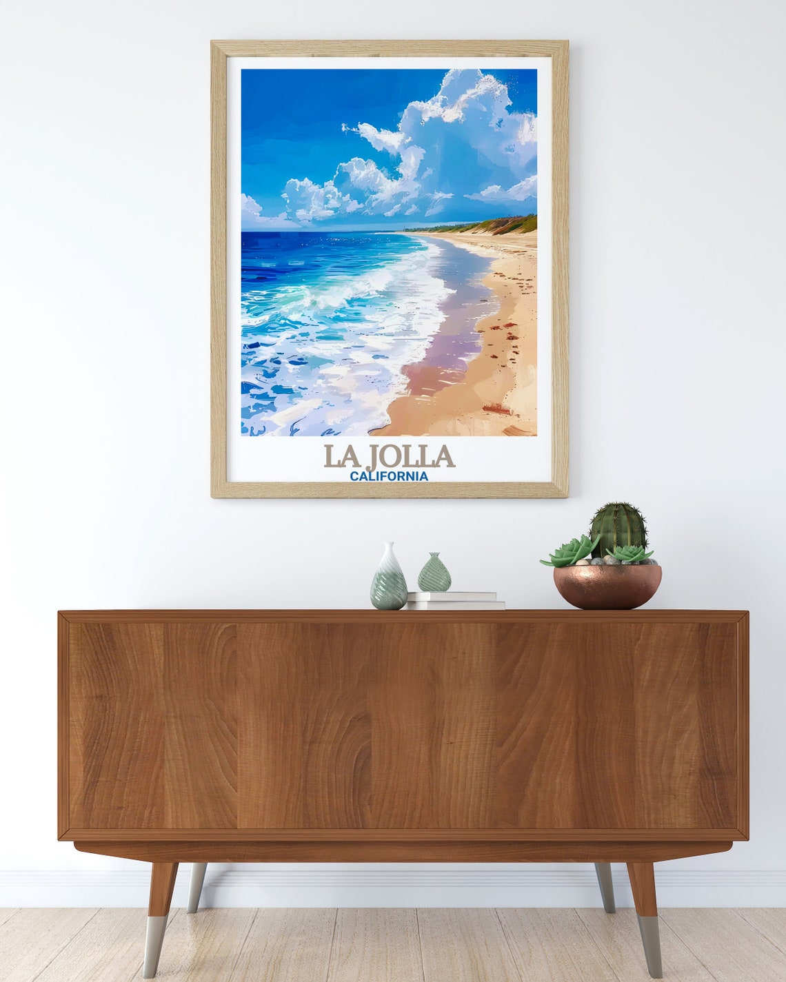 La Jolla Shores Beach Foamy Waves And Sandy Coastline View Poster - Image 3