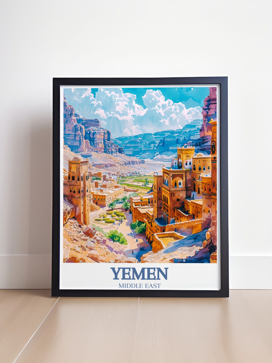 Yemen Art Print Yemen Travel Poster Shibam Almahwit Yemen Poster Shibam Almahwit Artwork Yemen Travel Poster Print - Image 4
